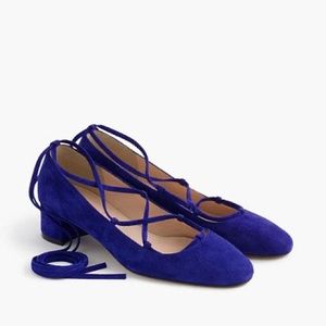 J crew suede lace up pumps